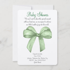 かわいい水彩緑の弓の誘い セーブザデート