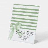 かわいい水彩緑の弓カード&ギフト 台座サイン (正面)