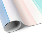 かわいい水彩縦型パステルレインボーストライプズ ラッピングペーパー (ロールコーナー)