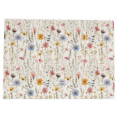 かわいい水彩繊細な花茎葉模様 ラージペーパーバッグ (裏面)