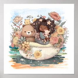 かわいい水彩美人 ポスター