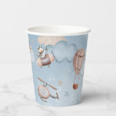 かわいい水彩航空ボーイ誕生日 紙コップ (裏面)
