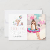 かわいい水彩色のアクソロトル　ありがとう　写真 サンキューカード (正面)