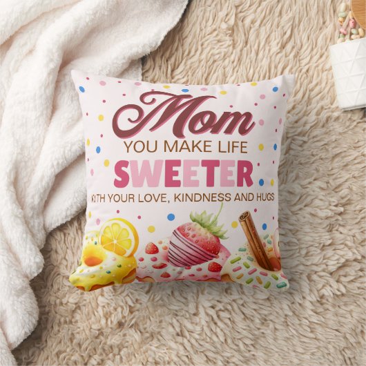 かわいい水彩色のドーナツ母さん人生をより甘くする クッション (ブランケット)