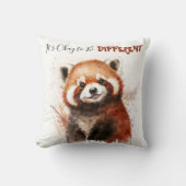かわいい水彩色のレッサーパンダの保育園 モチベーション クッション (正面)