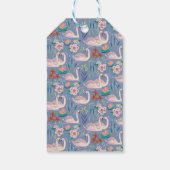 かわいい水彩花のスワン姫の名前 ギフトタグ (裏面)