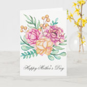 かわいい水彩花の母の日カード カード (黄色い花)