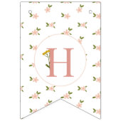 かわいい水彩花ガールハッピーバースデー バンティングフラッグ (第2の旗)