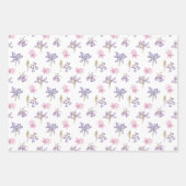 かわいい水彩花フローラガーデンギフトパーティー ラッピングペーパーシート (正面3)