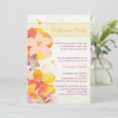 かわいい水彩花リタイアパーティー 招待状 (スタンド正面)