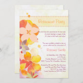 かわいい水彩花リタイアパーティー 招待状 (正面/裏面)
