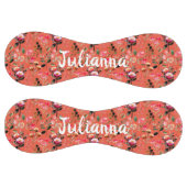 かわいい水彩花模様オレンジパーソナライズされた ソフトボール (パネル)