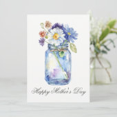 かわいい水彩花瓶の母の日カード カード (スタンド正面)