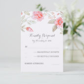 かわいい水彩花結婚式RSVPカード 出欠カード (スタンド正面)