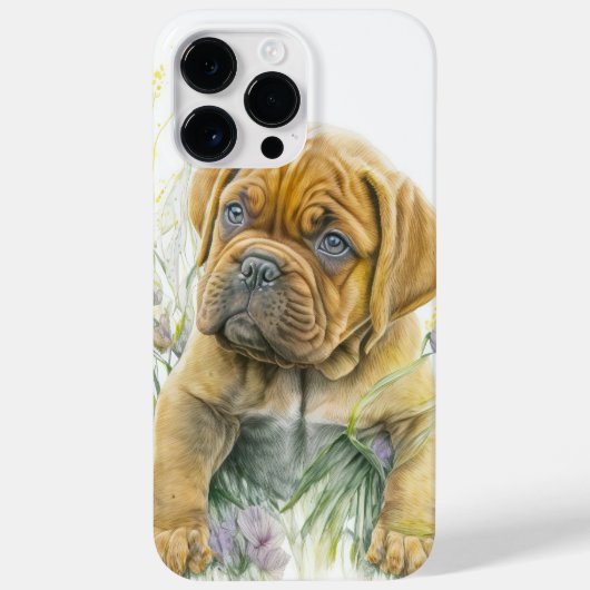 かわいい水彩茶色のマスチフ子犬 Case-Mate iPhoneケース (裏面)