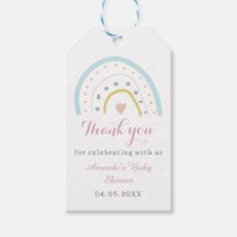 かわいい水彩虹ありがとう赤ちゃんシャワー