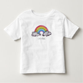 かわいい水彩虹と雲 トドラーTシャツ