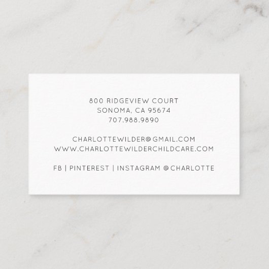 かわいい水彩虹の介護者の名刺 名刺 (裏面)