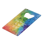 かわいい水彩虹の色合い クレジットカード栓抜き (正面アングル)