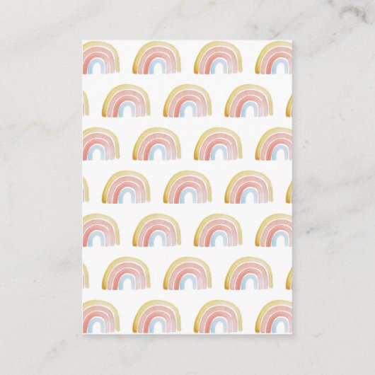かわいい水彩虹の赤ちゃんシャワーブックリクエスト エンクロージャーカード (裏面)