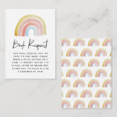かわいい水彩虹の赤ちゃんシャワーブックリクエスト エンクロージャーカード (正面/裏面)