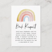 かわいい水彩虹の赤ちゃんシャワーブックリクエスト エンクロージャーカード (正面)