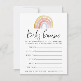 かわいい水彩虹の赤ちゃんシャワー推理ゲーム