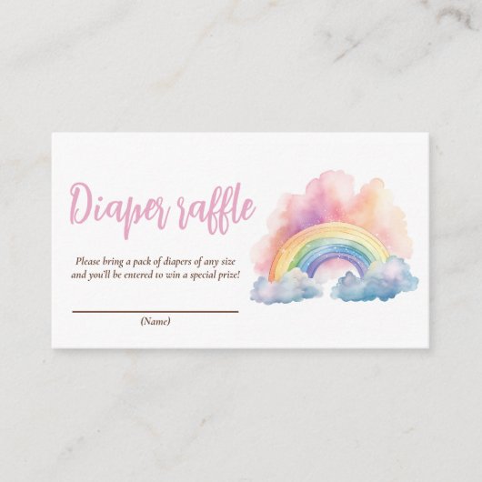 かわいい水彩虹の赤ちゃんシャワー エンクロージャーカード (正面)