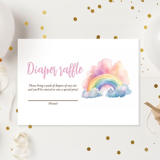 かわいい水彩虹の赤ちゃんシャワー エンクロージャーカード