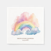 かわいい水彩虹の赤ちゃんシャワー スタンダードカクテルナプキン (正面)