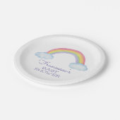 かわいい水彩虹の赤ちゃんシャワー ペーパープレート (アングル)