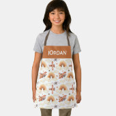 かわいい水彩虹の飛行機のパターン エプロン (インサイチュ)