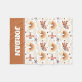 かわいい水彩虹の飛行機のパターン フリースブランケット (正面(横))