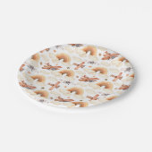 かわいい水彩虹の飛行機のパターン ペーパープレート (アングル)