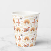 かわいい水彩虹の飛行機のパターン 紙コップ (裏面)