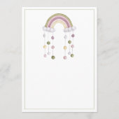 かわいい水彩虹シンプルベビーシャワー 招待状 (裏面)