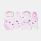 かわいい水彩蝶々紫の女の子ベビーシャワー フェイバーボックス (折り畳みなし)