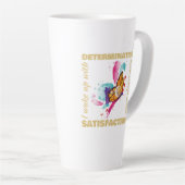 かわいい水彩蝶のモチベーション カフェラテマグ (右アングル)