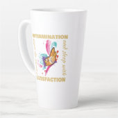 かわいい水彩蝶のモチベーション カフェラテマグ (左アングル)