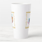 かわいい水彩蝶のモチベーション カフェラテマグ (正面)