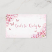 かわいい水彩蝶の本の赤ちゃんシャワー エンクロージャーカード (裏面)