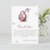 かわいい水彩蝶の赤ちゃんシャワー サンキューカード (スタンド正面)