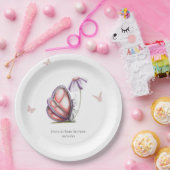 かわいい水彩蝶の赤ちゃんシャワー ペーパープレート (パーティー)