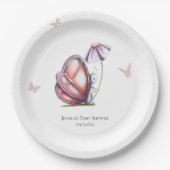 かわいい水彩蝶の赤ちゃんシャワー ペーパープレート (正面)