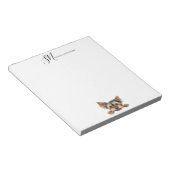 かわいい水彩覗きヨークシャーテリア パーソナライズされた ノートパッド (アングル)