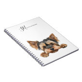かわいい水彩覗きヨークシャーテリア パーソナライズされた ノートブック (右側)