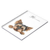 かわいい水彩覗きヨークシャーテリア パーソナライズされた ノートブック (左側)