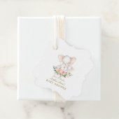 かわいい水彩象の女の子ベビーシャワー フェイバータグ (インサイチュ)