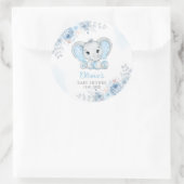 かわいい水彩象の男の子の赤ちゃんシャワーの好意 ラウンドシール (バッグ)