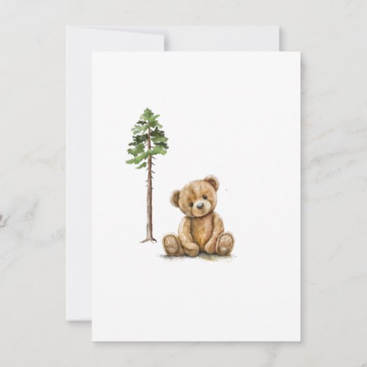 かわいい水彩象の赤ちゃんシャワー 招待状 (裏面)